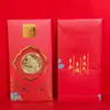 2026 Año del Caballo Moneda de Oro Conmemorativa Sólida de la Suerte Sobre Rojo Bolsa de la Suerte Regalo de Nochevieja Entrega de Texto Secreto