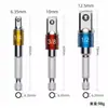 Adaptador de Soquete 6,3mm para 1/4 3/8 1/2 Broca de Chave de Impacto Conjunto de Hastes de Conexão de Conversão