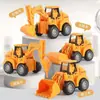 Coche Inercial para Niños, Vehículo de Construcción de Empujar y Avanzar, Excavadora, Bulldozer de Niño, Vehículo de Movimiento de Tierras, Coche de Juguete para Bebé