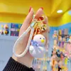 Chaveiro de resina de coelho branco de desenho animado criativo para casal mochila pequeno pingente de urso branco feminino requintado chaveiro de carro