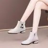 Botines de tacón grueso, tacón bajo, colección otoño/invierno 2026, botines rojos para mujer, botas para mujer, botas de cuero estilo mamá