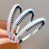 Diadema de Tela a Cuadros para Niñas con Dientes para Bebé, Lazo para el Cabello Antideslizante, Diadema Simple para Fijar Mechones Sueltos Infantiles, Nuevo