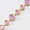 Pulseira de Zircônia Rosa Super Brilhante, Pulseira de Coração da Moda, Joia de Nicho de Luxo Pulseira de Zircônia 3A