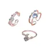 Conjunto de Anillos de Zirconia Luna Azul Amor Transfronterizo Anillo Pulsera Personalizado para Mujer Lujo Ligero Diseño de Nicho Venta al por Mayor