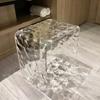 Acrílico Ondas de Agua Taburete Pequeño Taburete Bajo Hogar Taburete para Vestidor Taburete Transparente para Baño Baño Impermeable Cambiador de Zapatos Taburete Pequeño