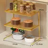 Estante de Almacenamiento para Fregadero Debajo del Gabinete, Organizador Metálico para Utensilios y Platos en Encimera de Cocina para el Hogar, Estante de Capas para Refrigerador