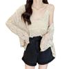 Holiday Hollow Crochet Tejido Pequeño de Tirantes Todo Fósforo Borla Tejido Sin Mangas Chaleco Camisa Base Top Corto Mujer Verano