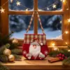 Bolsa de Caramelo de Cuadros Navideños Dibujos Animados Papá Noel Muñeco de Nieve Reno Bolso de Mano Bolsa de Manzana Bolsa de Regalo Navideño