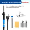 Ferro de soldar elétrico com controle de temperatura para uso doméstico, 60W, caneta de solda, calibre americano, 110V, kit de ferramentas Luo para atacado.