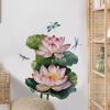 Adhesivo de Pared de Planta Verde China Transfronterizo Loto Libélula Decoración de Habitación Sala de Estar Adhesivo de Pared Pintura Decorativa Autoadhesiva Pvc Dropshipping
