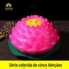 Lâmpada de lótus vela Vela de lótus/Cera de lótus também desejam fabricantes estilo vermelho colorido cinco bênçãos queima 7 dias 24 horas