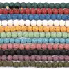 4-12Mma+Pedra de Lava Vulcânica Contas Redondas Coloridas Colar de Contas Acessórios de Joias DIY Produtos Semi-Acabados Atacado
