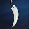Colgante de Diente de Lobo de Jade Blanco Afgano para Hombres y Mujeres, Colgante de Jade para Transmisiones en Vivo, Jade Hetian, Cadena de Suéter de Jade Verde, Regalo Promocional