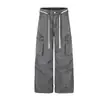 Pantalones de trabajo estilo americano Magic Bear, pantalones casuales multibolso con lavado vintage ligero, pantalones de paracaidista rectos holgados, pantalones de pierna ancha