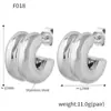 Pendientes de diamante en forma de doble C estilo INS Europa y Estados Unidos, pendientes nicho para el día a día, acero inoxidable con baño de oro de 18 quilates