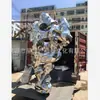 Esculturas Personalizadas de Pedra Taihu com Acabamento Espelhado em Aço Inoxidável, Grandes Ornamentos de Pedras Rochosas Abstratas e Expositores Decorativos da Fábrica de Origem