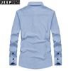 JEEP SPIRIT Camisa de Manga Larga de Negocios Casual para Hombre Primavera y Otoño Talla Grande Top para Hombre 1551