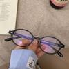 Nuevas gafas ovaladas de carey lisas para estudiantes femeninas, gafas antiluz azul, gafas planas, montura de gafas combinable