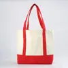 Bolsa de Lona Ecológica para Presente com Alças Reforçadas Personalizadas, Bolsa de Ombro de Lona Grande Capacidade para Compras com Impressão de Logo Personalizado