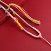 Cordão para Pingente Colar Thangka Corda Corda Elegante Trançada à Mão Corda para Pingente de Cera de Abelha Cinábrio Corda para Pingente de Cristal Jade