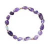 Pulseira de Pedra Shoushan de Ametista Natural Irregular, Nova Pulseira de Cristal Fogo Púrpura Nove Estilo Chinês, Atacado de Joias de Luxo