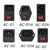 Enchufe AC tipo tarjeta AC-02 01A enchufe de producto enchufe de alimentación para chasis fusible de tres orificios dos en uno tres en uno