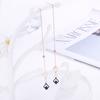 Brincos elegantes com borlas de diamante, brincos longos femininos, modernos, personalizados, simples, de entrada, luxuosos, de zircônia, brincos de aço titânio
