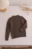 Suéter de Punto Trenzado Cuello Medio para Niños, Niños y Niñas, Suave Textura Vintage Otoño/Invierno Manga Larga