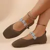 Comercio Electrónico Transfronterizo Tallas Grandes Novedades Primavera 2026 Mocasines Planos de Punta Cuadrada Europeos y Americanos Zapatos para Mujer Mocasines Mocasines de Suela Suave