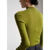 SS STUDIO Suéter de Lana sin Costuras de una Pieza Elegante para el Trabajo Camisa Base de Punto de Cuello Medio Alto para Mujer