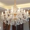Lustre de cristal europeu luminária de sala de estar atmosfera de luxo sala de jantar quarto luminária de vela Salão de Villa hotel lustre de sala de jantar