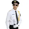 Ropa de Seguridad de Verano Fibra de Bambú Camisa Blanca Uniforme de Capitán Piloto de Aviación Uniforme de Seguridad Ropa de Trabajo Traje Masculino