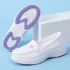 Zapatos de enfermera blancos para mujer con forro de polar para invierno, suela gruesa, antideslizantes, suela suave, cálidos, de algodón, zapatos de trabajo médicos, lindos zapatos blancos