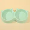 Comercio Exterior Mascota Doble Tazón Antiderrames Gato Agua y Comida, Tazón Alimentador Lento para Perros Pequeños, Tazón Individual Anti-Hormigas, Tazón Elevado Protector de Cuello