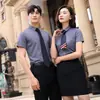 2019 alta qualidade masculina e feminina mesma camisa social masculina slim fit não amassa camisa feminina roupa de trabalho manga curta
