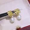 Acessórios de joias faça você mesmo S925 brincos de pérolas de flores de prata esterlina brincos suporte vazio brincos da moda suporte de prata material feminino