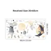 Br63975 Vende Estrelas, Lua e Rato Desenho Animado Fofo Adesivos de Parede Autoadesivos Ins Quarto de Dormir Quarto de Crianças Adesivos de Decoração