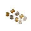Color oro 18K que mantiene el color, toro hueco de doble cara, pulsera DIY hecha a mano, pulsera, cuentas espaciadoras plateadas, accesorios de doble capuchón de cuentas