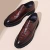Sapatos Mocassins com Cadarço para Homens, Sapatos Formais Pretos com Cadarço e Bico Redondo, Adequados para Ternos, Sapatos de Couro Business Casual, Dropshipping Disponível