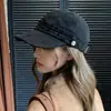 Nueva gorra de béisbol de gamuza con estampado de leopardo para mujer, sombrero de pescador vintage de gamuza desgastada con visera curva, sombrero de sol casual y elegante