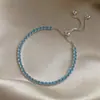 Pulseira Geométrica de Zircônia Doce e Ultra Brilhante Estilo Coreano, Toque de Luxo Leve e Sofisticado, Simples e Versátil, Joia Feminina Fresca e Elegante
