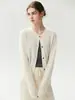 Nuevo Otoño 2026 Cárdigan 100% Cachemira para Mujer Cuello Redondo Abotonado Estilo Francés Prendas de Punto Exteriores Camiseta Base