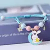 Pulseira de Gato de Desenho Animado Feita à Mão, Pulseira Simples e Única Estilo Floresta, Acessórios de Gato DIY para Estudantes Atacado
