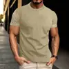 Camiseta Deportiva de Verano para Hombre de Malla Waffle con Cuello Redondo y Manga Corta, Transpirable, de Secado Rápido, para Correr, Talla Europea Transfronteriza