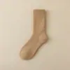 Calcetines gruesos de lana para mujer para otoño e invierno, de longitud media hasta la pantorrilla, forrados de felpa, calcetines cálidos de invierno, calcetines largos posparto, calcetines cálidos