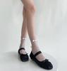 Primavera e Verão Ultra-fino Transparente Mid-tube Meias Sweet Bow Mesh Emagrecimento Empilhado Meias Preto Feminino All-match Meias