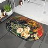 Luz de luxo retro flor diatomácea lama absorvente tapete antiderrapante casa de banho porta absorvente tapete de pé de secagem rápida