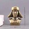 Estatua de Figura Lei Feng de Latón Puro Adorno de Escritorio Oficina Retrato de Cabeza de Lei Feng Pieza de Decoración Pequeña para Sala de Estar del Hogar