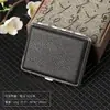 Estuche para Cigarrillos para 20 Cigarrillos, Caja de Cigarrillos Portátil para Hombre de Cuero y Metal, Antipresión, Impermeable, Regalo Personalizado, Estuche Portacigarrillos de Apertura Doble