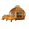 Cabana de Gaiola de Pássaro Pré-fabricada para Exterior de Rede Vermelha Pousada Área Cênica Acampamento Casa de Madeira Redonda Quarto Estrela Especial de Feriado Céu Estrelado